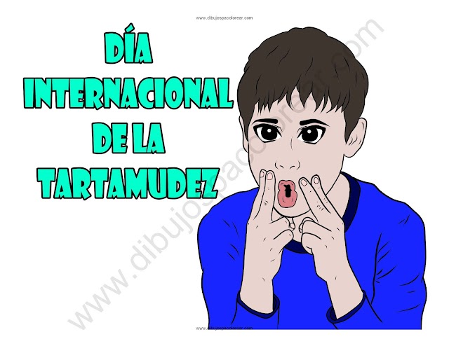 Día Internacional de la Tartamudez dibujo a color y para colorear